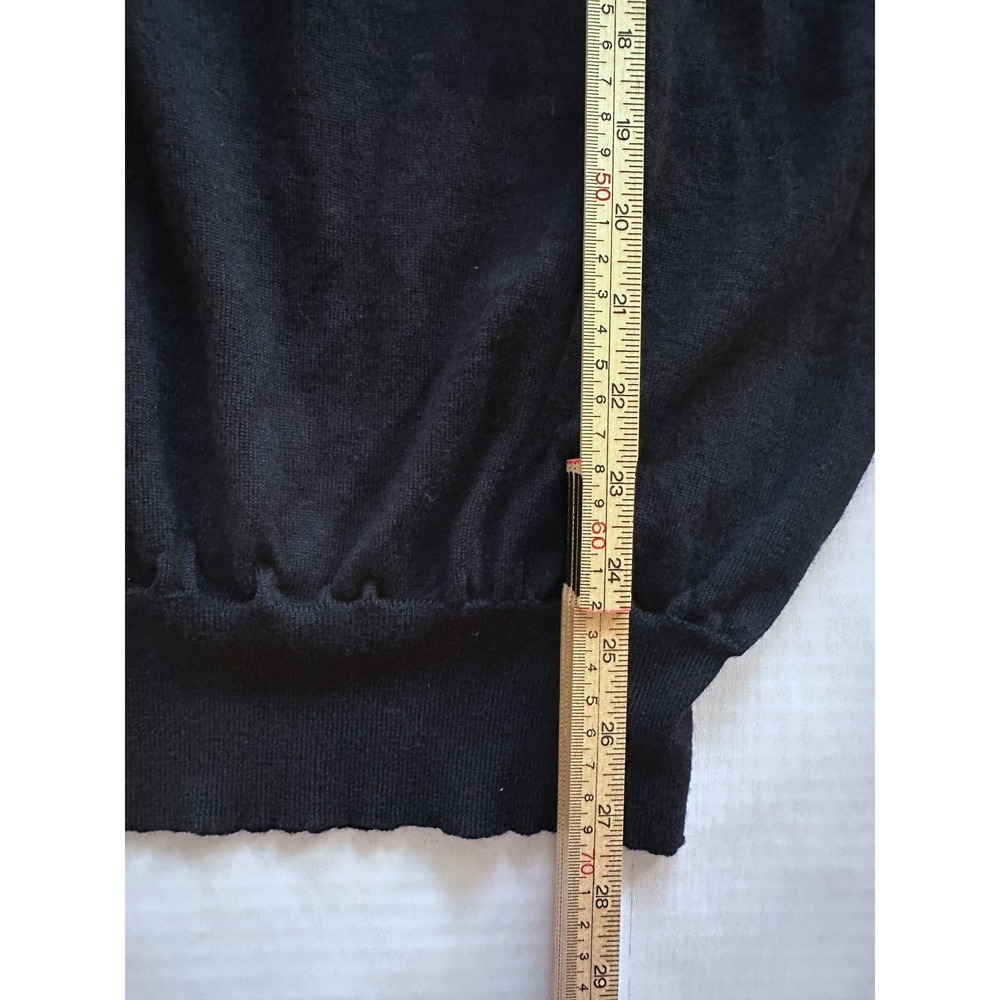 Lorenzo Uomo Mens XL Navy Blue 100% Merino Wool Button Mock Neck Sweater Italy - Picture 6 of 6